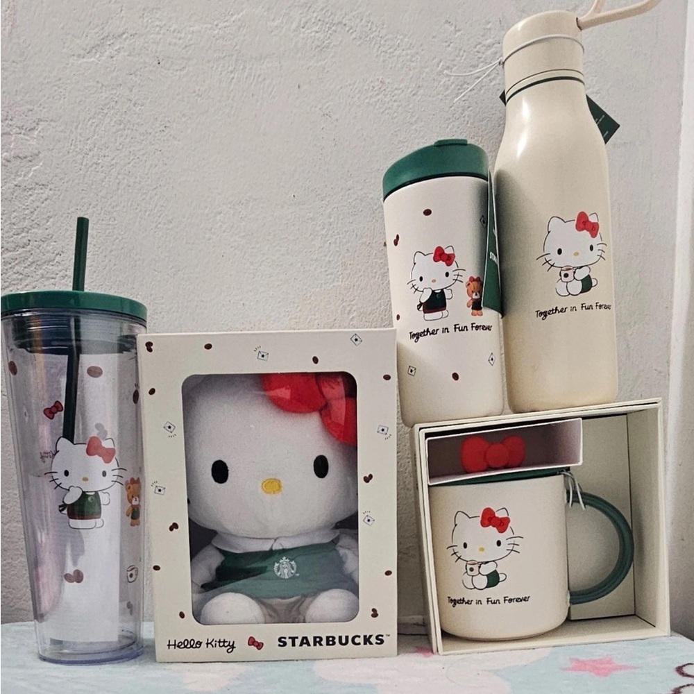 Hello Kitty x Starbucks Set of 5 Bundles, Tumblers, Mugs & Plush, new
